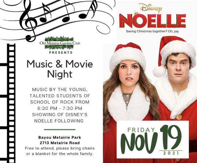 Music and Movie Night – Friday, November 19, 2021